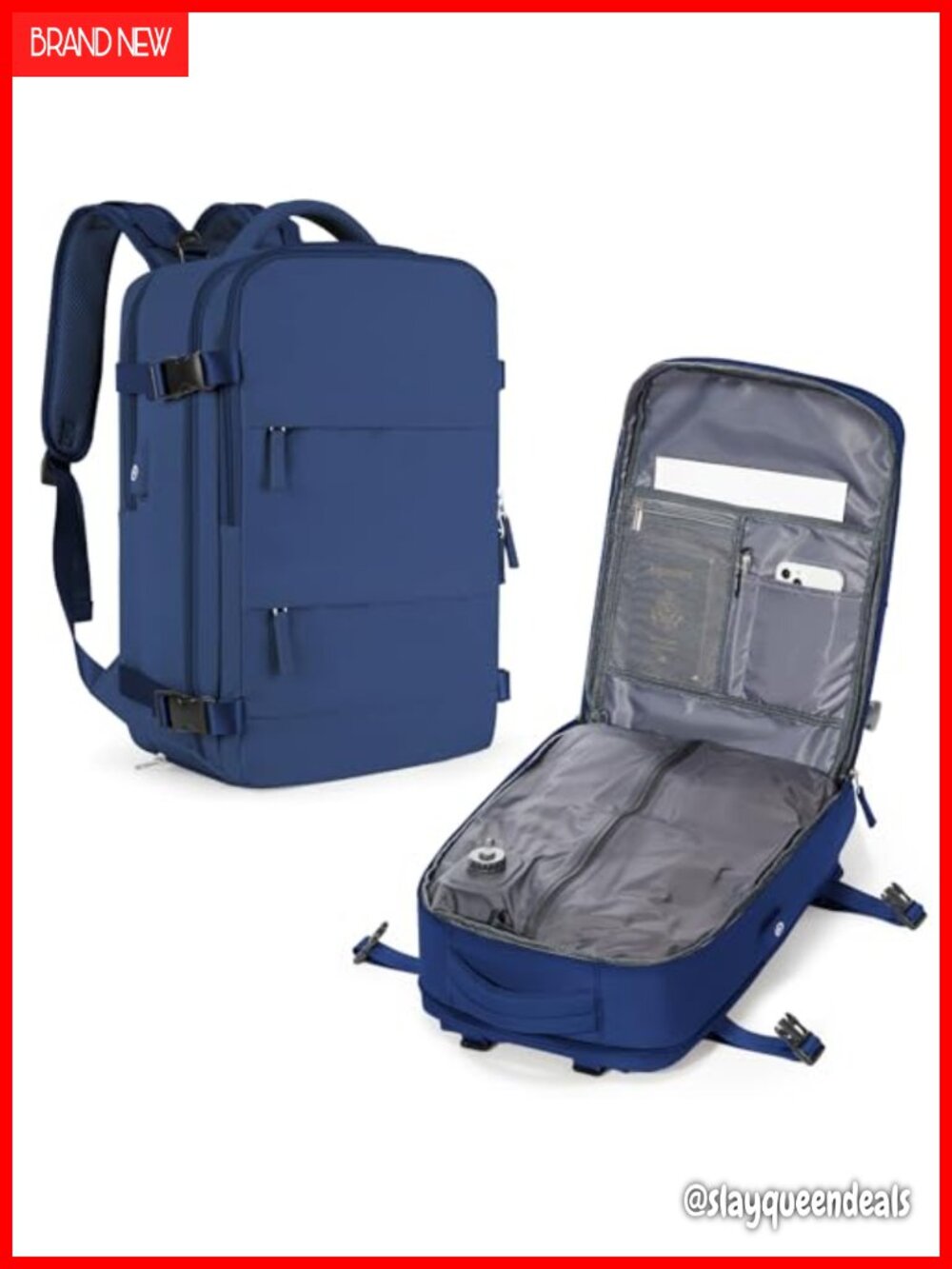 Vacuum Compression Travel Backpack with Built-in Pump, Carry-On Size, USB Port